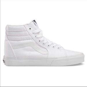 WHITE CANVAS SK8-HI VANS